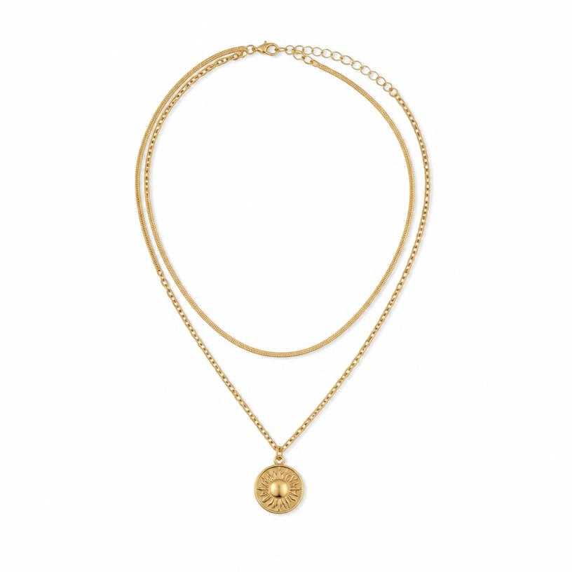 Generated item image of gold layered gold-toned metal necklace
