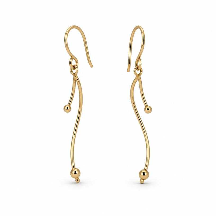 Generated item image of gold-tone drop style metal dangling earrings