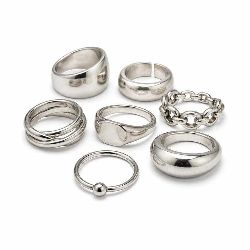 Generated item image of silver multiple metal rings
