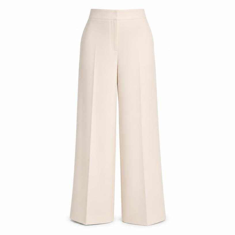 Generated item image of relaxed light cream wide-leg trousers