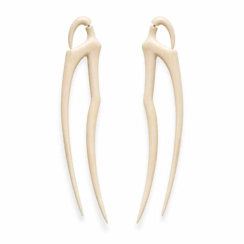 Generated item image of ivory sculptural statement earrings