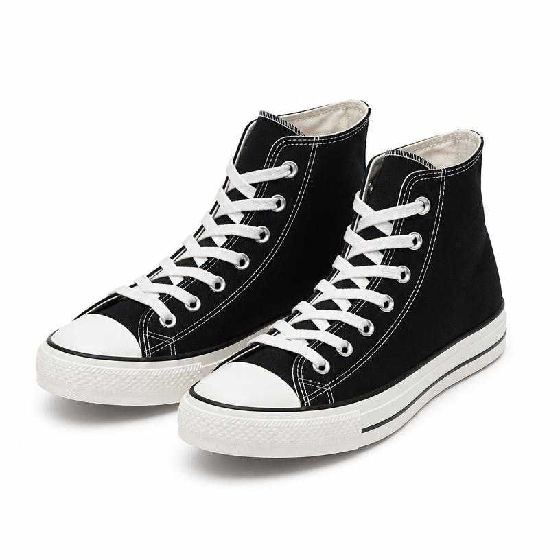 Generated item image of black and white white toe cap canvas-like upper high-top sneakers