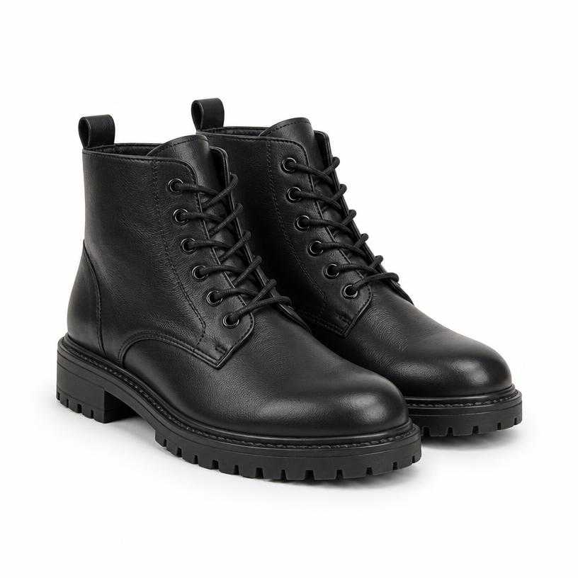 Generated item image of black lace-up leather boots