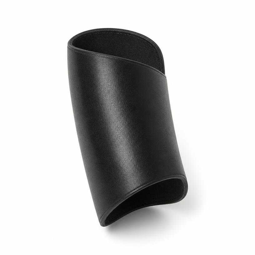 Generated item image of fitted black curved panel leather-like arm cuff