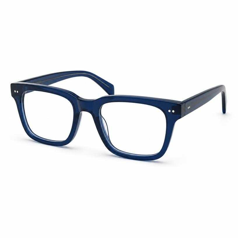Generated item image of fitted blue rectangular frame eyeglasses