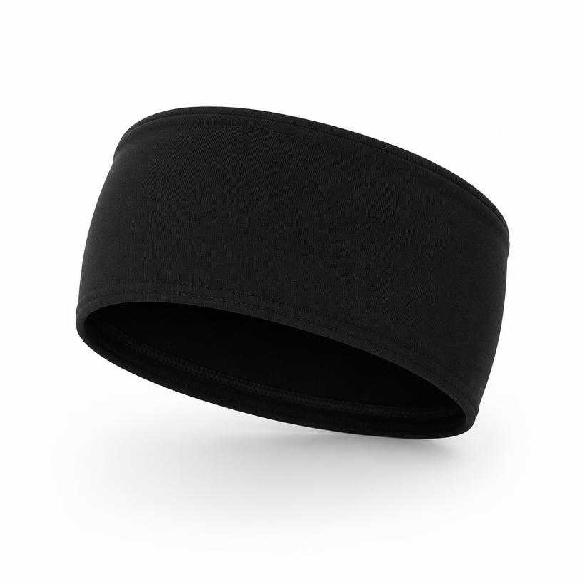 Generated item image of fitted black wide stretch fabric headband