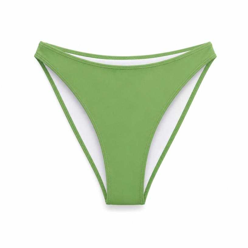 Generated item image of fitted green high-cut swim fabric bikini bottom