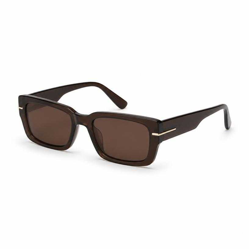 Generated item image of dark brown rectangular tinted glasses