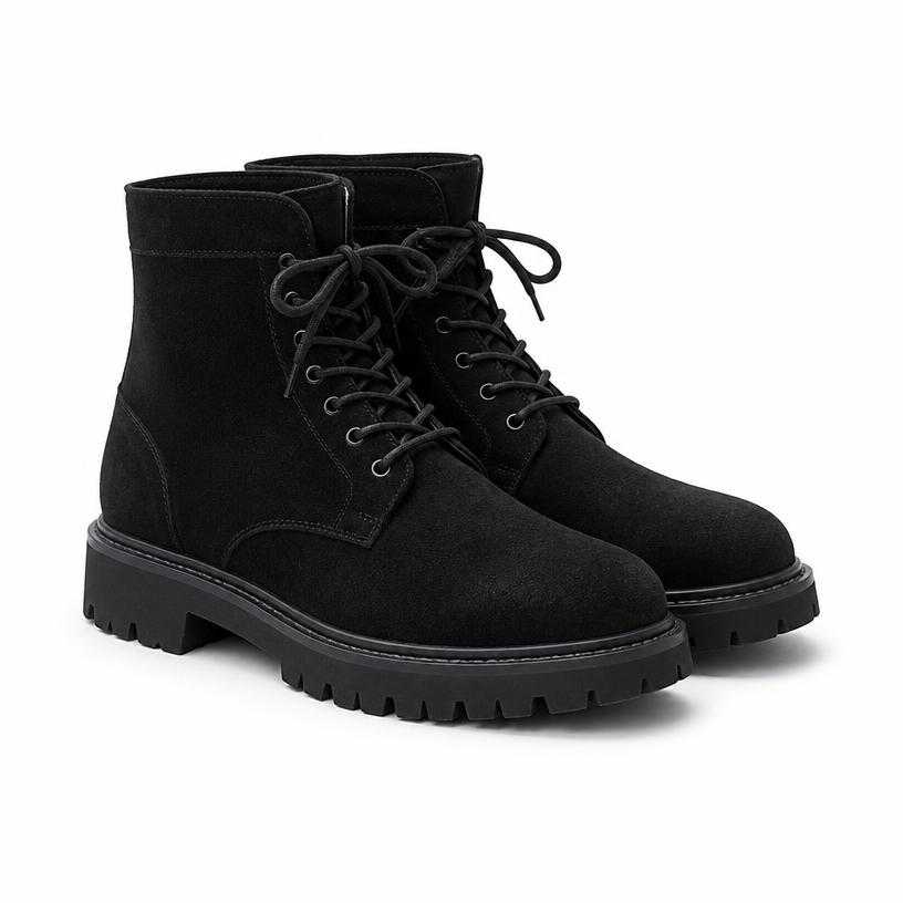 Generated item image of black lug sole lace-up boots