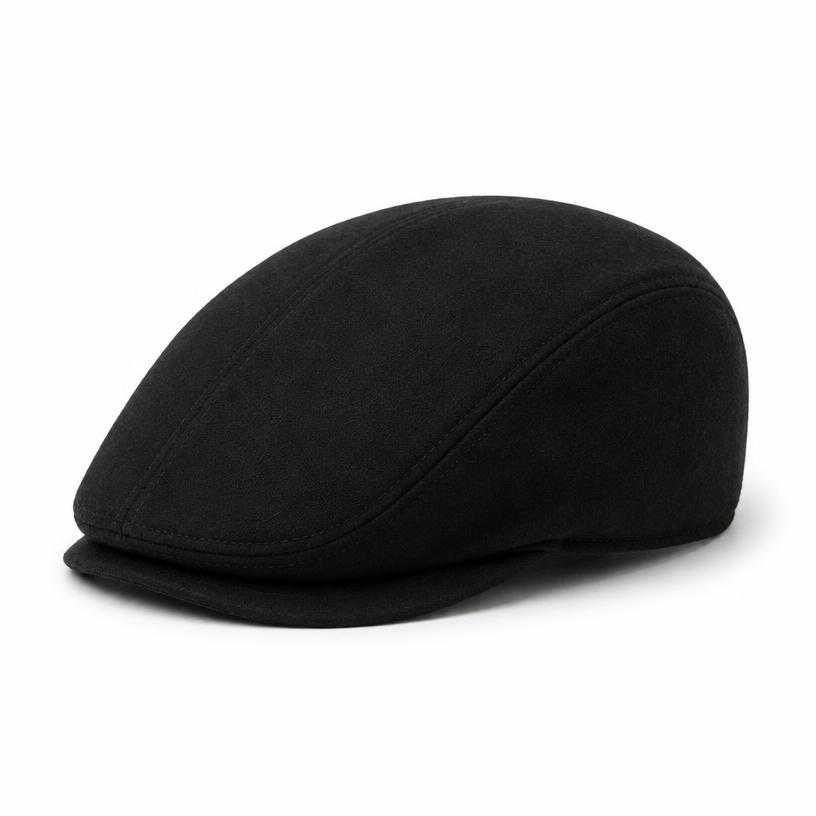 Generated item image of fitted black short brim fabric cap
