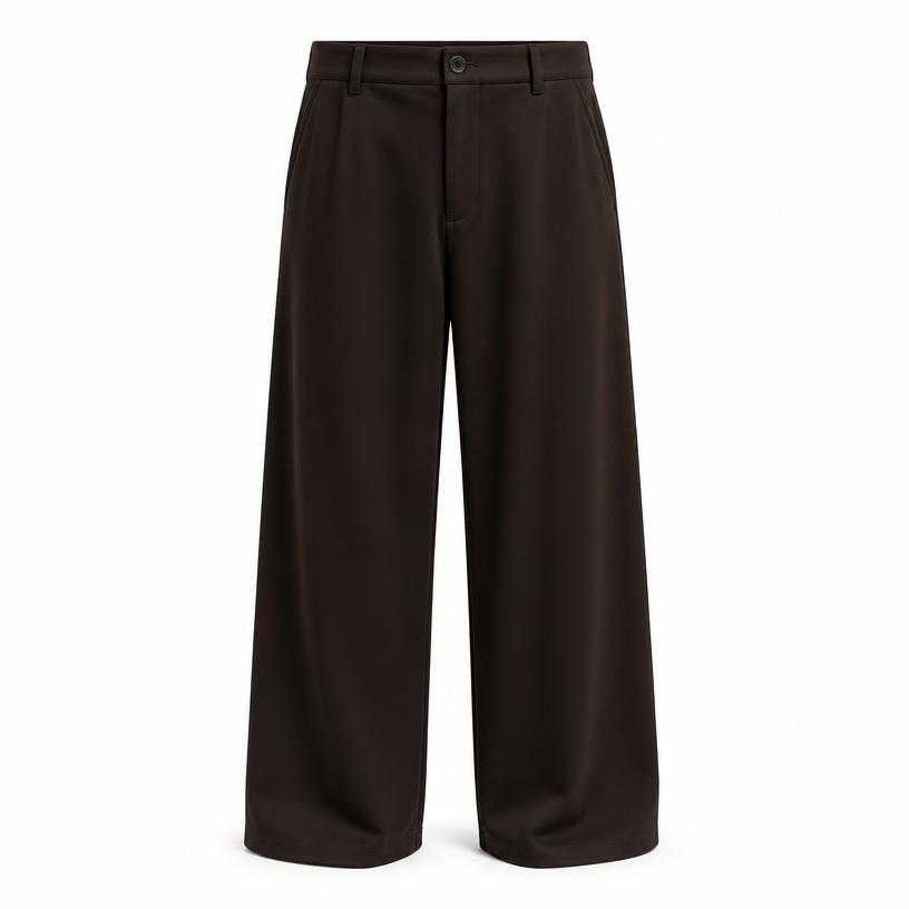 Generated item image of relaxed dark brown low rise trousers