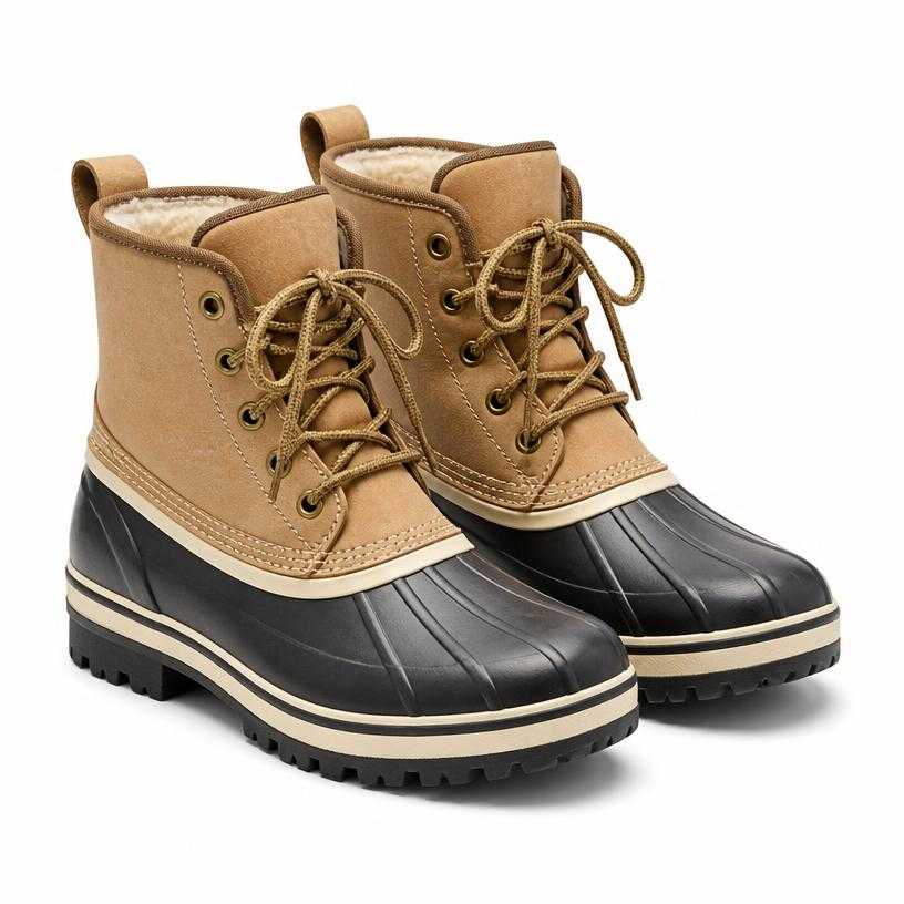 Generated item image of tan and black lace-up winter boots