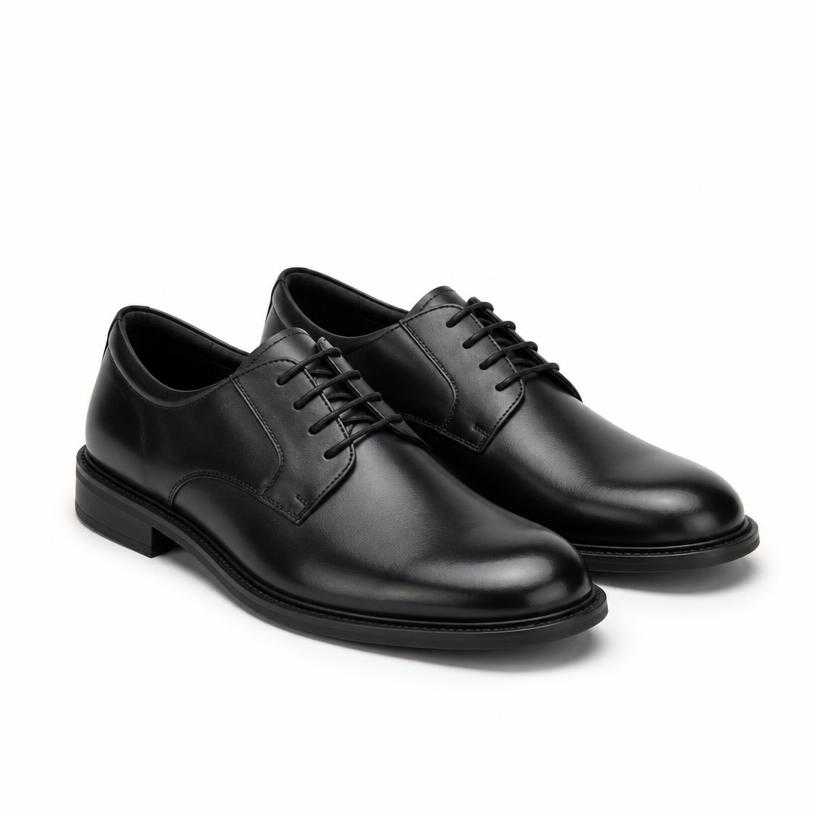 Generated item image of black rounded toe polished leather shoes