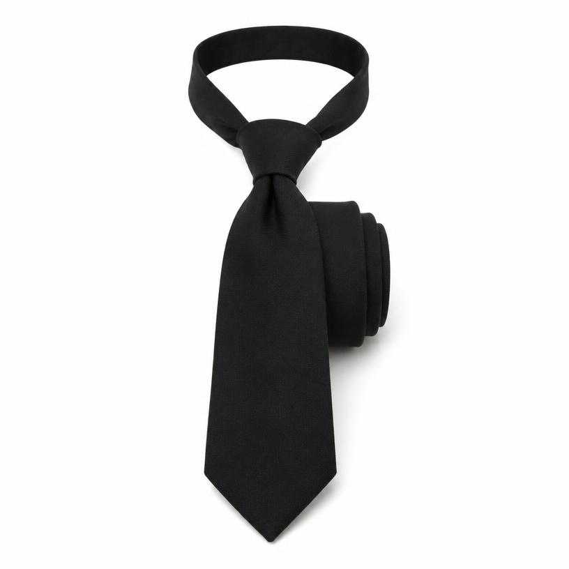 Generated item image of black wide blade matte woven fabric tie