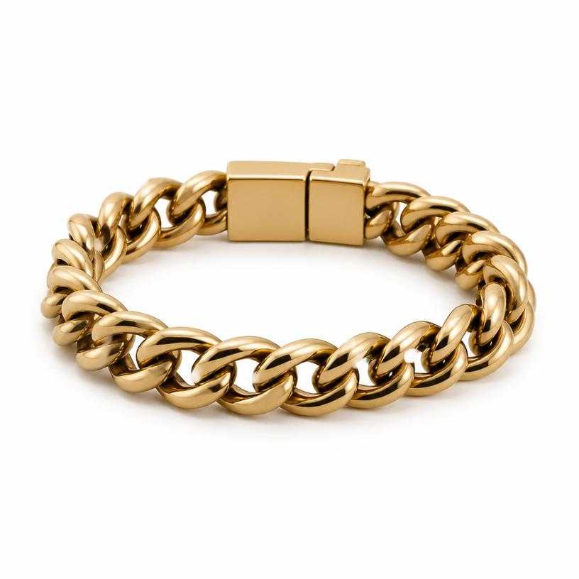 Generated item image of gold-toned chunky metal chain bracelet