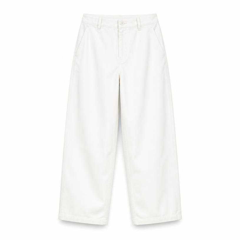 Generated item image of relaxed white wide straight leg trousers