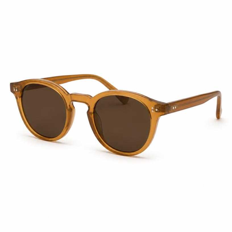 Generated item image of amber brown round lenses acetate sunglasses