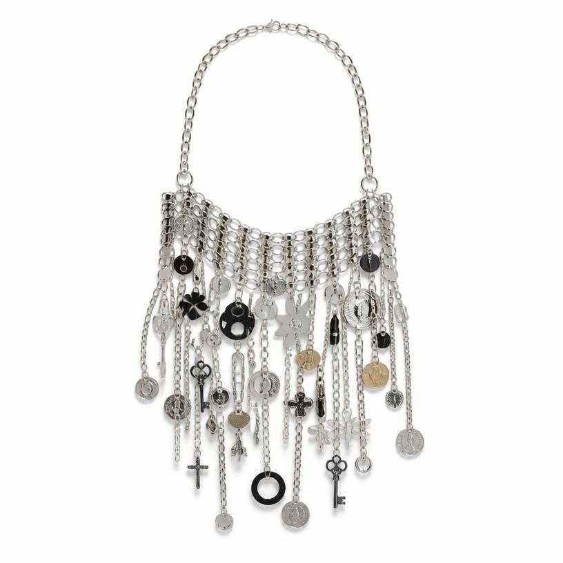 Generated item image of relaxed silver metallic multi-chain metal chain harness