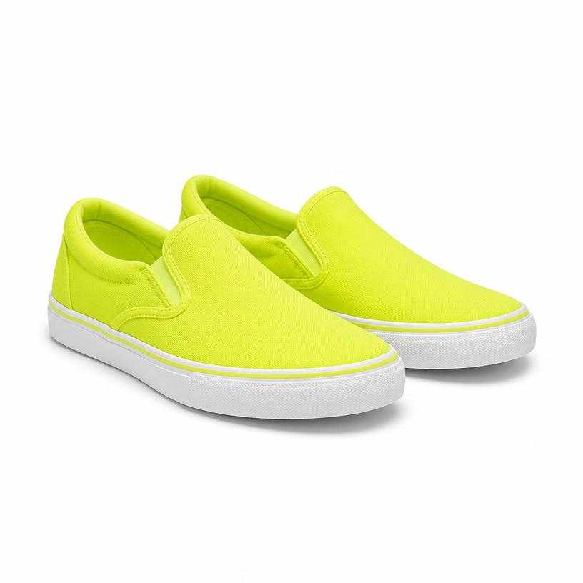 Generated item image of neon yellow-green low-profile textile slip-on sneakers