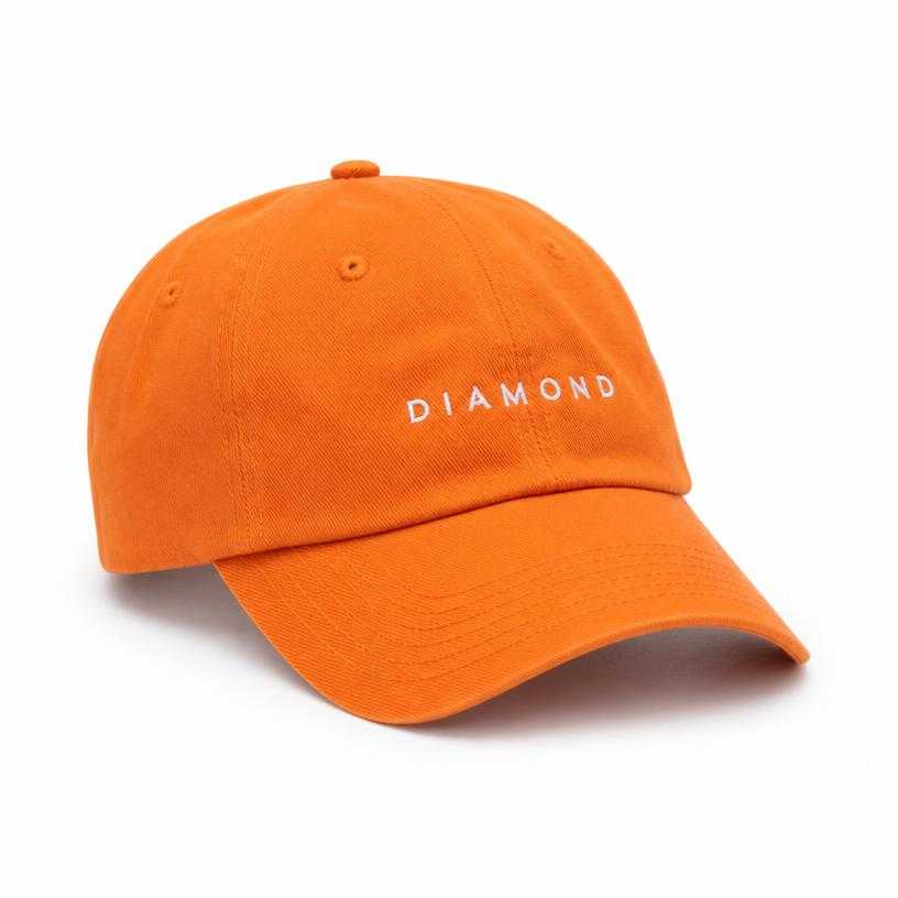 Generated item image of bright orange curved brim cotton twill baseball cap