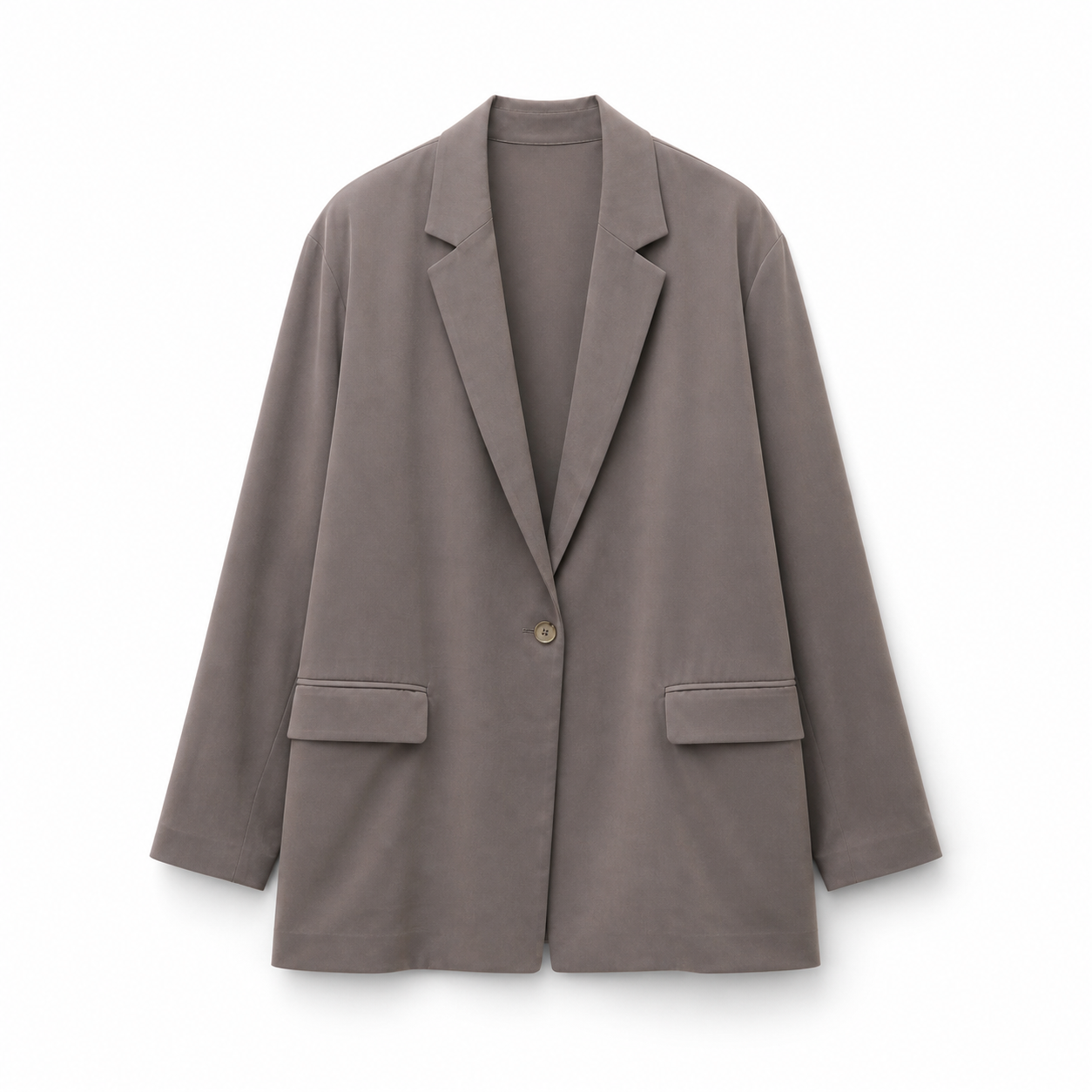 The grey blazer from that outfit on its own, an editorial illustration made from the photograph.