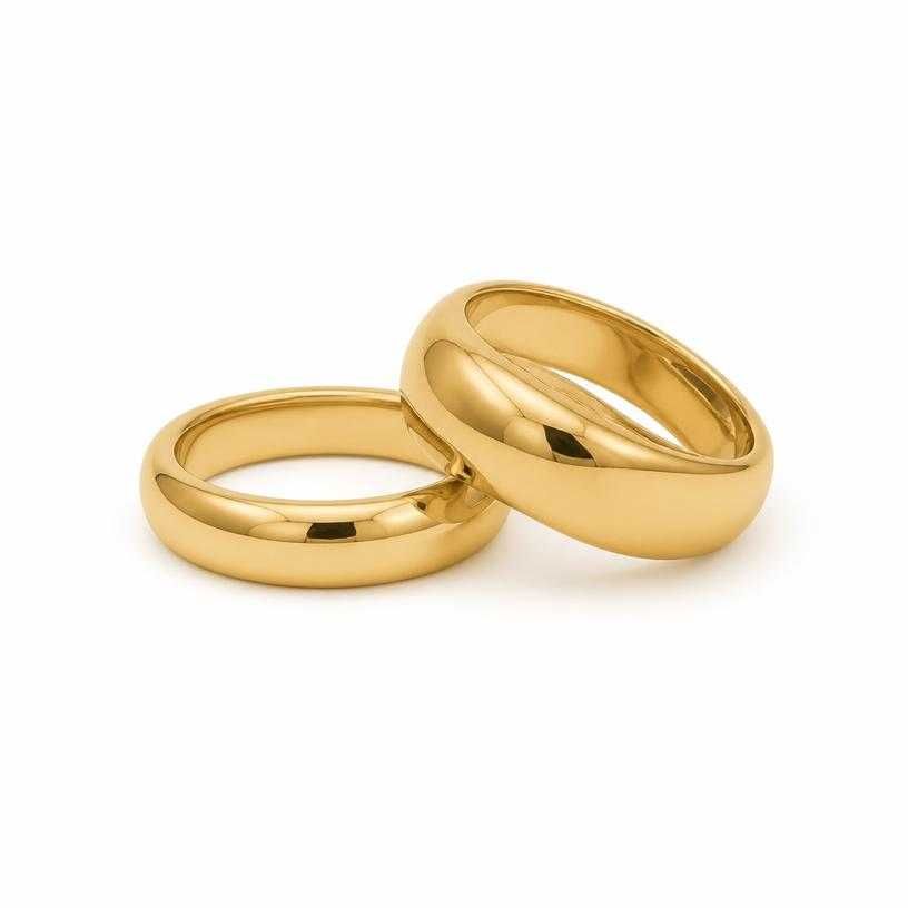 gold metal rings