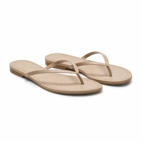 beige flat thong sandals