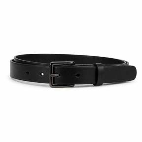 black narrow leather-like material belt