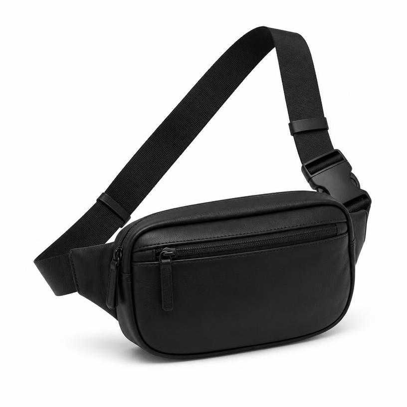 black crossbody chest bag