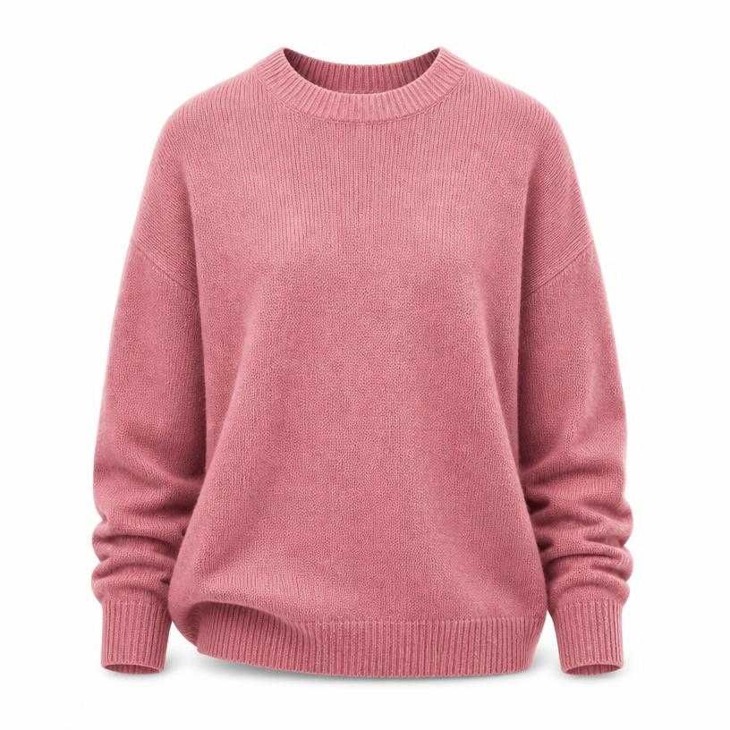 relaxed muted pink knit sweater