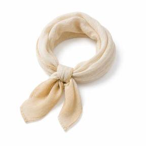 cream lightweight woven fabric neck scarf