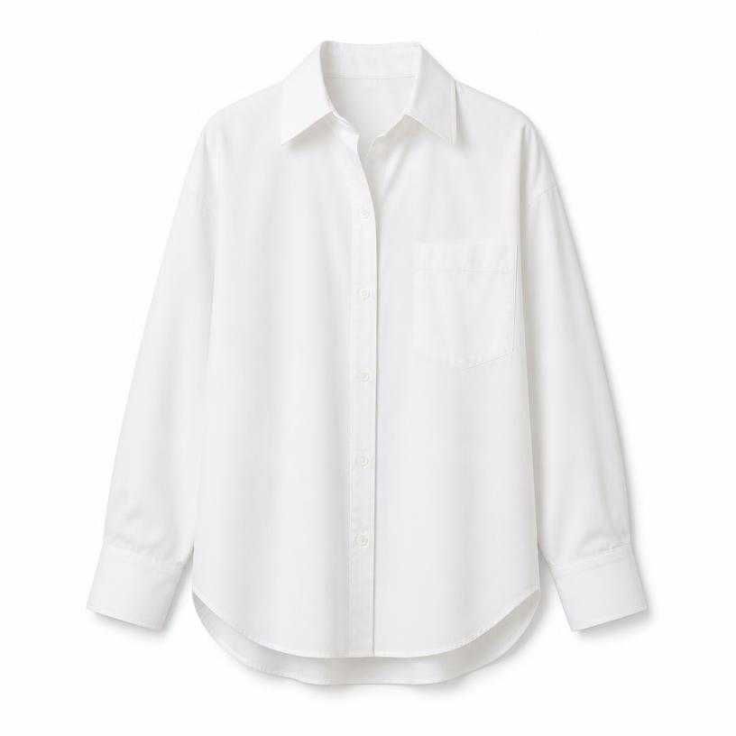 relaxed white cotton shirting shirt