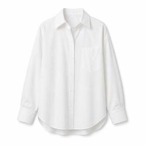 relaxed white cotton shirting shirt