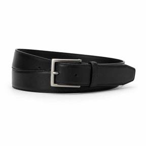 black rectangular buckle leather belt