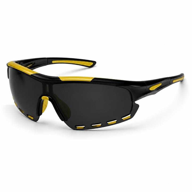 fitted black sport-wrap plastic frame sunglasses
