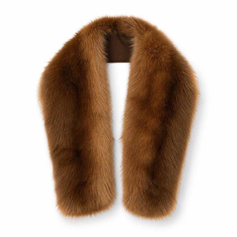 brown long pile fur stole