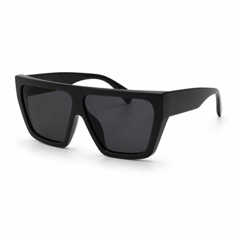black angular geometric sunglasses