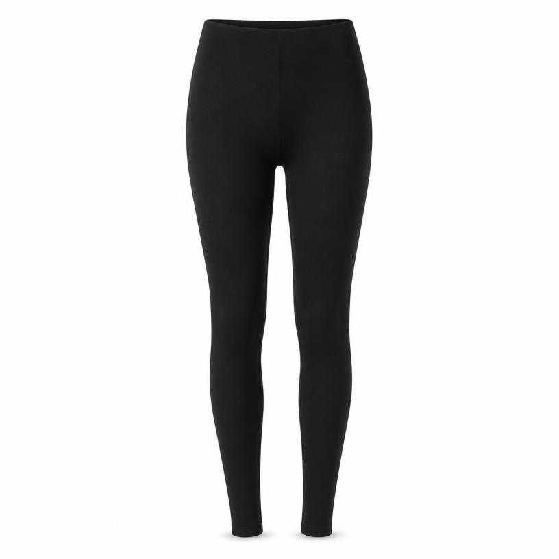fitted black opaque stretch fabric leggings