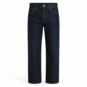 relaxed dark indigo straight leg denim jeans