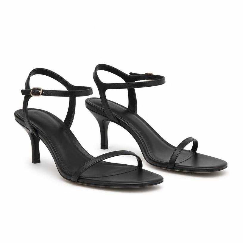 black thin-strap heeled sandals