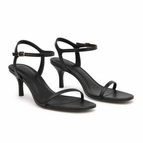 black thin-strap heeled sandals