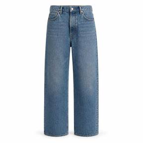 relaxed blue straight leg denim jeans