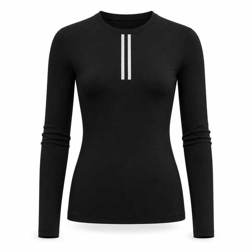 fitted black crew neckline top