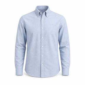 fitted light blue button-down collar cotton shirting collared shirt