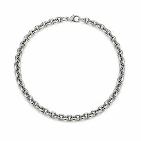 silver short chain metal necklace