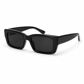 black rectangular glossy plastic sunglasses