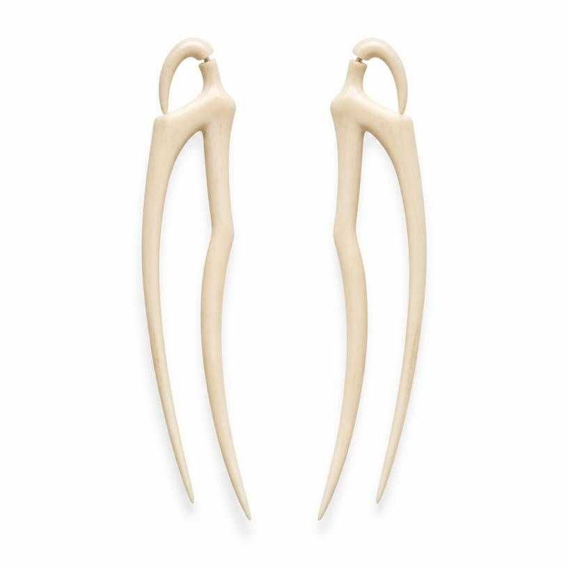 ivory sculptural statement earrings