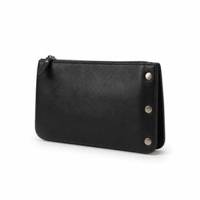 black small rectangular leather-like material clutch