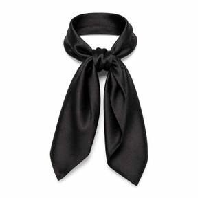 black draped silky neck scarf