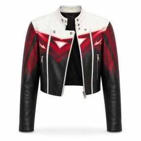 relaxed black cropped leather-like moto jacket